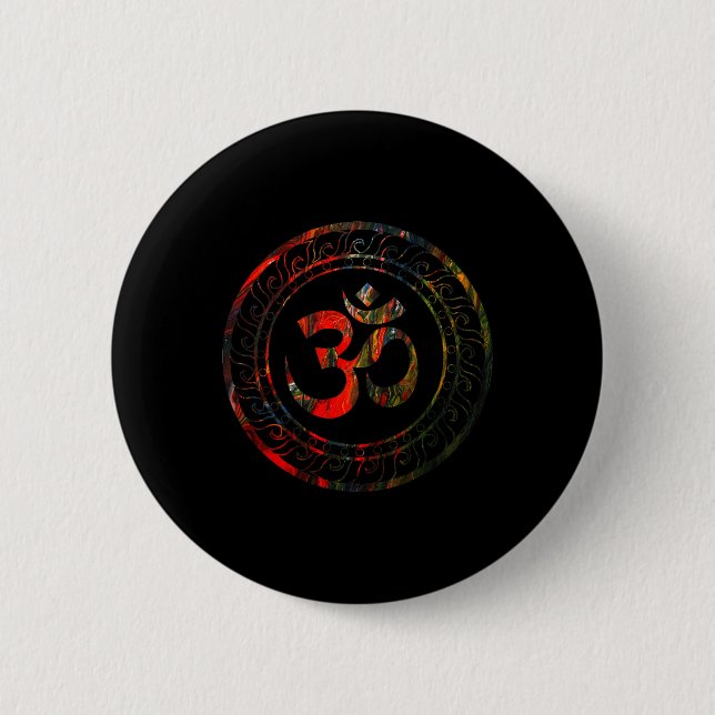 Om Ohm Aum Buddhism Symbol Yoga Sanskrit  Button (Vorderseite)