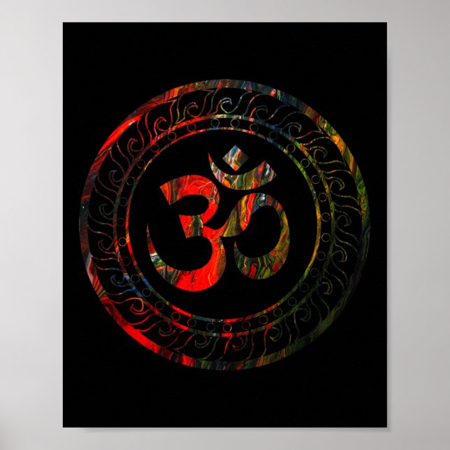 Om Ohm Aum Buddhism Symbol Yoga Sanskrit  Poster (Vorne)