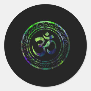 Om Ohm Aum Buddhismus Symbol Yoga Sanskrit _1 Runder Aufkleber
