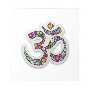 Om Ohm Aum Namaste Yoga-Symbol Notizblock