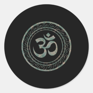 Om Ohm Aum Symbol Spiritual Yoga _5 Runder Aufkleber