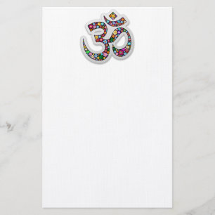 Om Ohm Om Namaste Yoga-Symbol Briefpapier