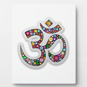 Om Ohm Om Namaste Yoga-Symbol Fotoplatte