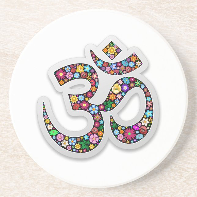 Om Ohm Om Namaste Yoga-Symbol Getränkeuntersetzer (Vorne)