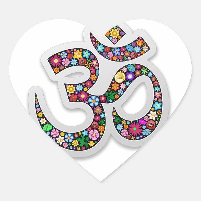Om Ohm Om Namaste Yoga-Symbol Herz-Aufkleber (Vorderseite)