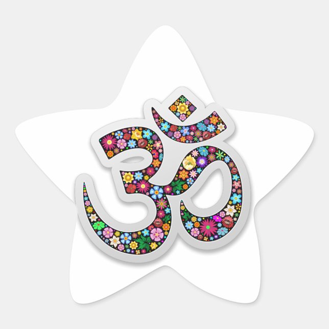 Om Ohm Om Namaste Yoga-Symbol Stern-Aufkleber (Vorderseite)
