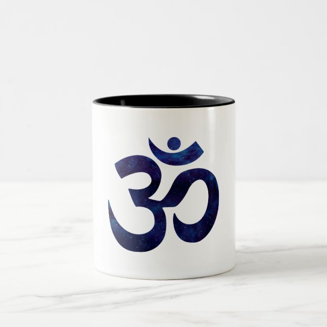 Om Ohm Symbol Signature Yoga Meditation Zen Zweifarbige Tasse (Mittel)