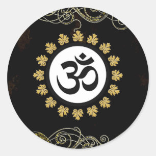 Om - Om - Hindu - Heiliges Symbol Runder Aufkleber