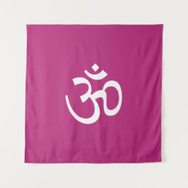 Om Om Kontur Icon, Hinduismus Symbol, lila rosa Wandteppich