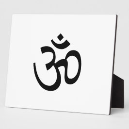 Om Om Kontur Icon, Hinduismus Symbol, Schwarz-weiß Fotoplatte