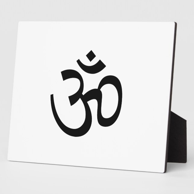Om Om Kontur Icon, Hinduismus Symbol, Schwarz-weiß Fotoplatte (Seite)