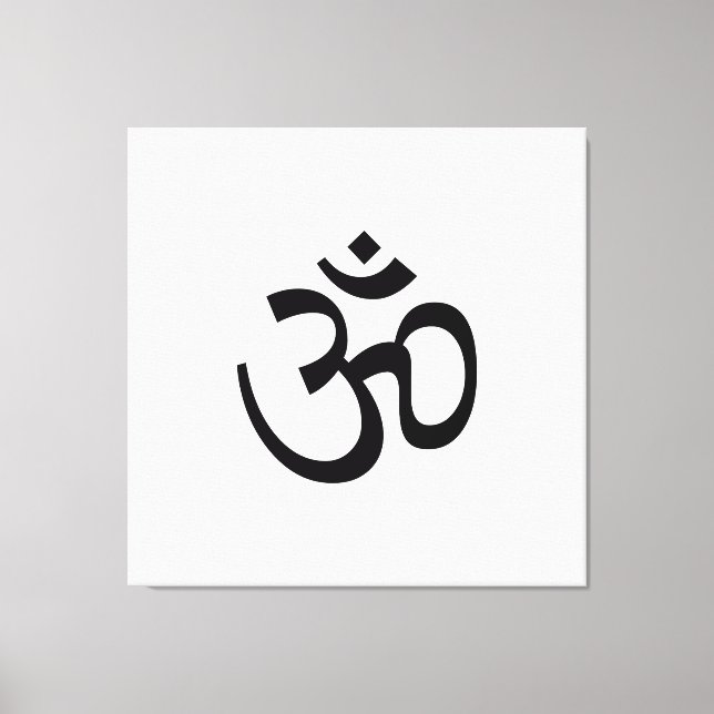 Om Om Kontur Icon, Hinduismus Symbol, Schwarz-weiß Leinwanddruck (Vorderseite)