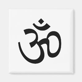 Om Om Kontur Icon, Hinduismus Symbol, Schwarz-weiß Magnet