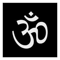 Om Om Kontur Icon, Hinduismus Symbol, Schwarz-weiß