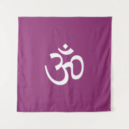 Om Om Kontur Icon tief lila Hinduismus Symbol Wandteppich