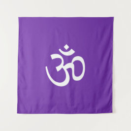 Om Om Kontur Symbol Hinduismus Symbol Traube lila Wandteppich