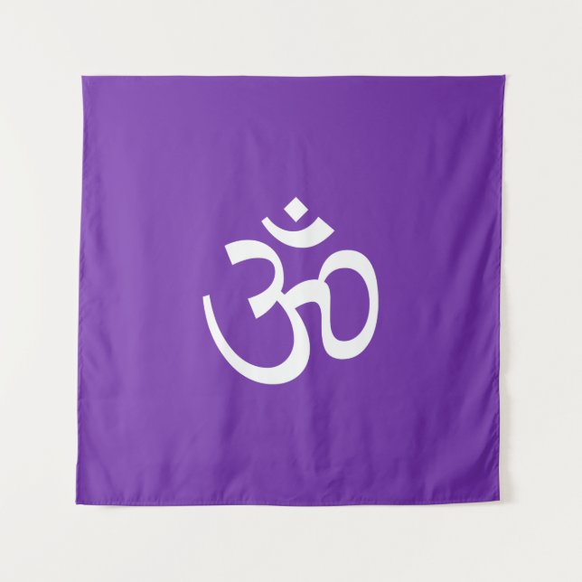 Om Om Kontur Symbol Hinduismus Symbol Traube lila Wandteppich (Vorderseite)
