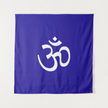 Om Om Kontur Symbol Kobalt Blau Hinduismus Symbol