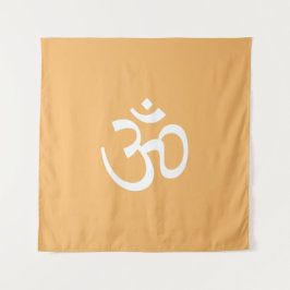 Om Om Kontur Symbol Orange Hinduismus Symbol Wandteppich