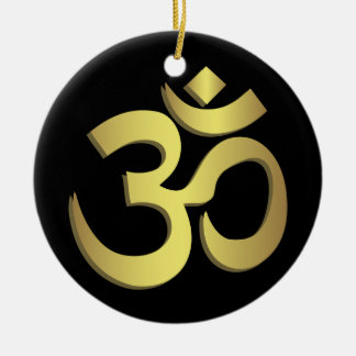 Om ( Om ) Namaste Yoga-Symbol Keramikornament