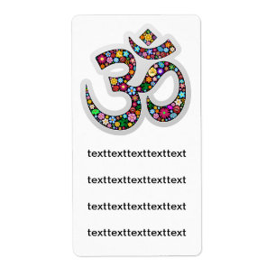 Om Om Namaste Yoga Symbol Label