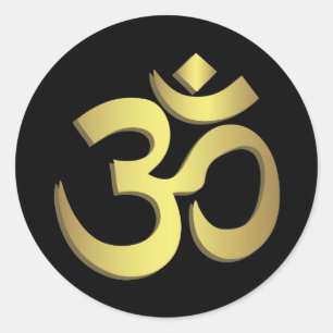 Om ( Om ) Namaste Yoga-Symbol Runder Aufkleber