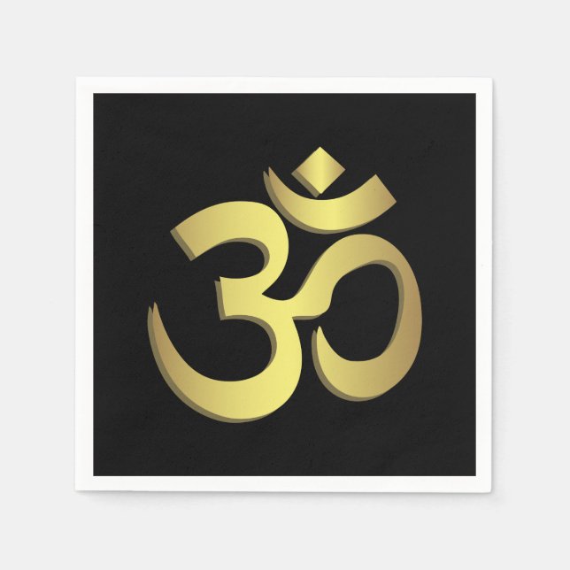 Om ( Om ) Namaste Yoga-Symbol Serviette (Vorderseite)