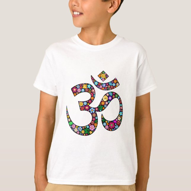 Om Om Namaste Yoga-Symbol T-Shirt (Vorderseite)