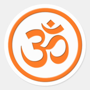 Om, Om, Ohm Runder Aufkleber