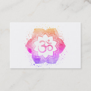 *~* Om OM Symbol Lotus Blume Mandala Yoga Reiki Visitenkarte