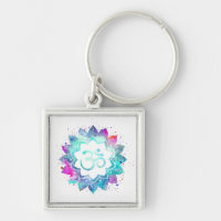 *~* OM OM Symbol Lotus Lily Watercolor Mandala