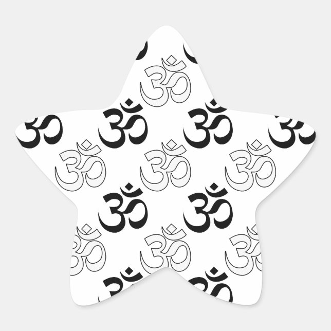 Om, Om-Symbol Stern-Aufkleber (Vorderseite)
