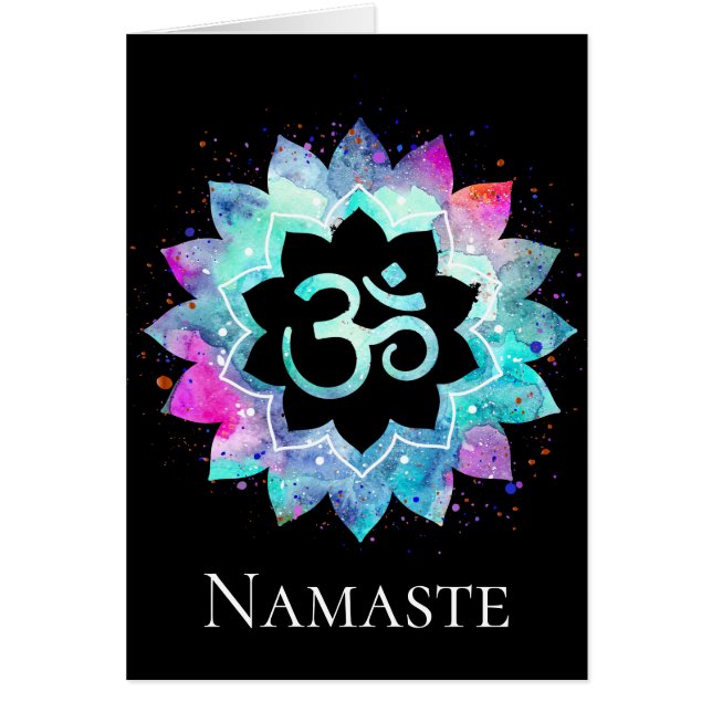 *~* OM OM Symbol Wasserfarbe Lotus Mandala (Vorne)