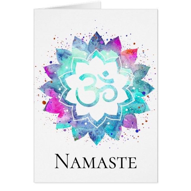 *~* OM OM Symbol Wasserfarbe Lotus Mandala (Vorne)