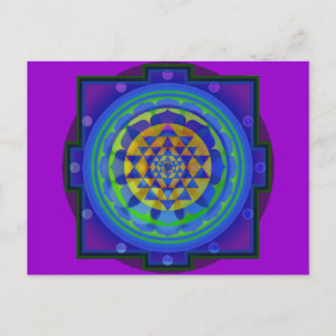 Om (OM) Yantra mandala Postkarte