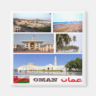 OM - Oman - I Liebe - Collage Mosaic Magnet
