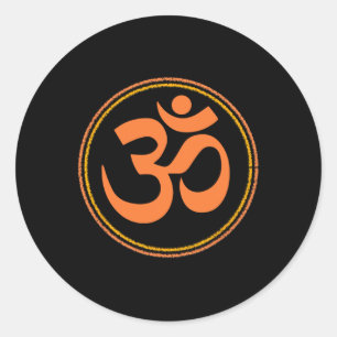 Om Omkar Aum Symbol Grafik Spirituell Yoga Meditat Runder Aufkleber