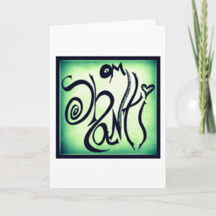 OM SHANTI GRAFFITI GREETING CARD (BLANK INSIDE) KARTE