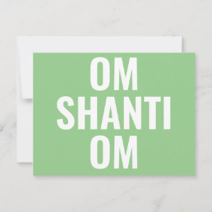 Om Shanti Om Green White Sanskrit Mantra Postkarte