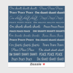 Om Shanti, Peace Aufkleber