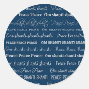 Om Shanti, Peace Runder Aufkleber