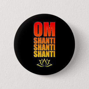 Om Shanti Shanti Shanti. Om Frieden Sanskrit Yoga Button