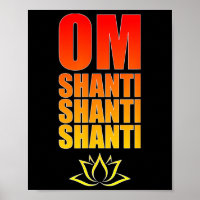 Om Shanti Shanti Shanti. Om Frieden Sanskrit Yoga 