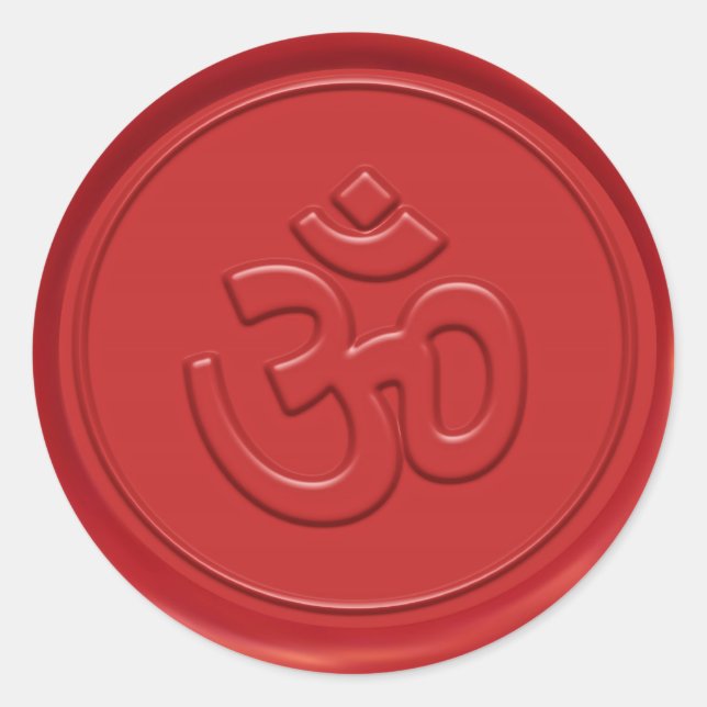 Om Sign Wax Siegel Runder Aufkleber (Vorderseite)