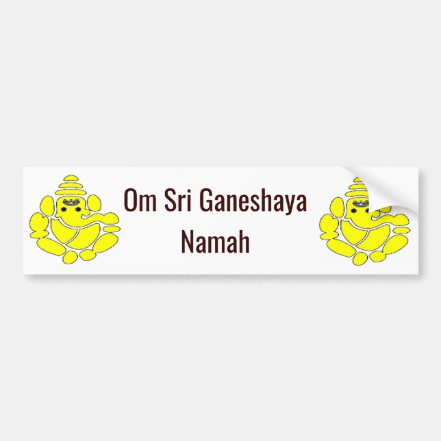 Om Sri Ganeshaya Namah Gebet Glück Charme Autoaufkleber (Vorne)