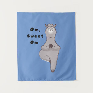 Om, Sweet Om - Funny Lama Yoga Pun Wandteppich