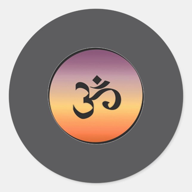 Om Symbol _1  Runder Aufkleber (Vorderseite)