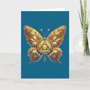 OM-Symbol Butterfly-Münze mit Gebet-Karte Karte