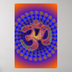 Om Symbol Colorfield Portal Mandala Poster