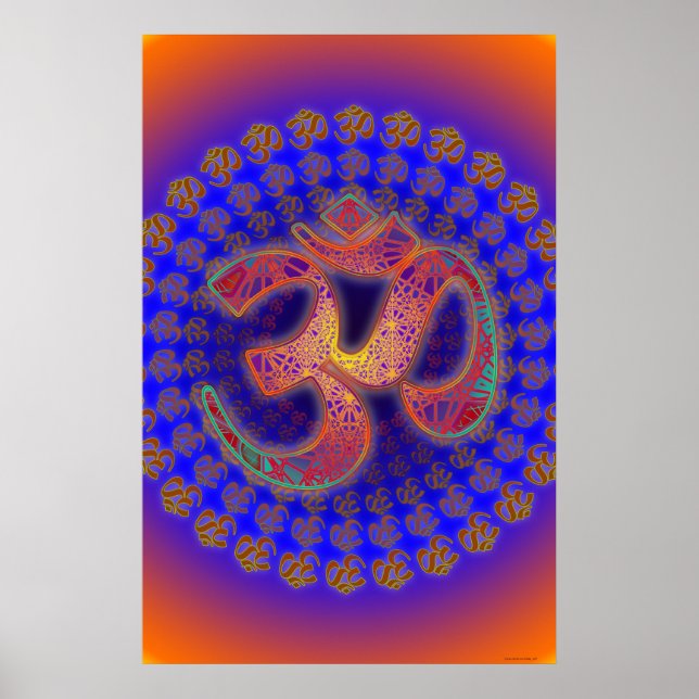 Om Symbol Colorfield Portal Mandala Poster (Vorne)